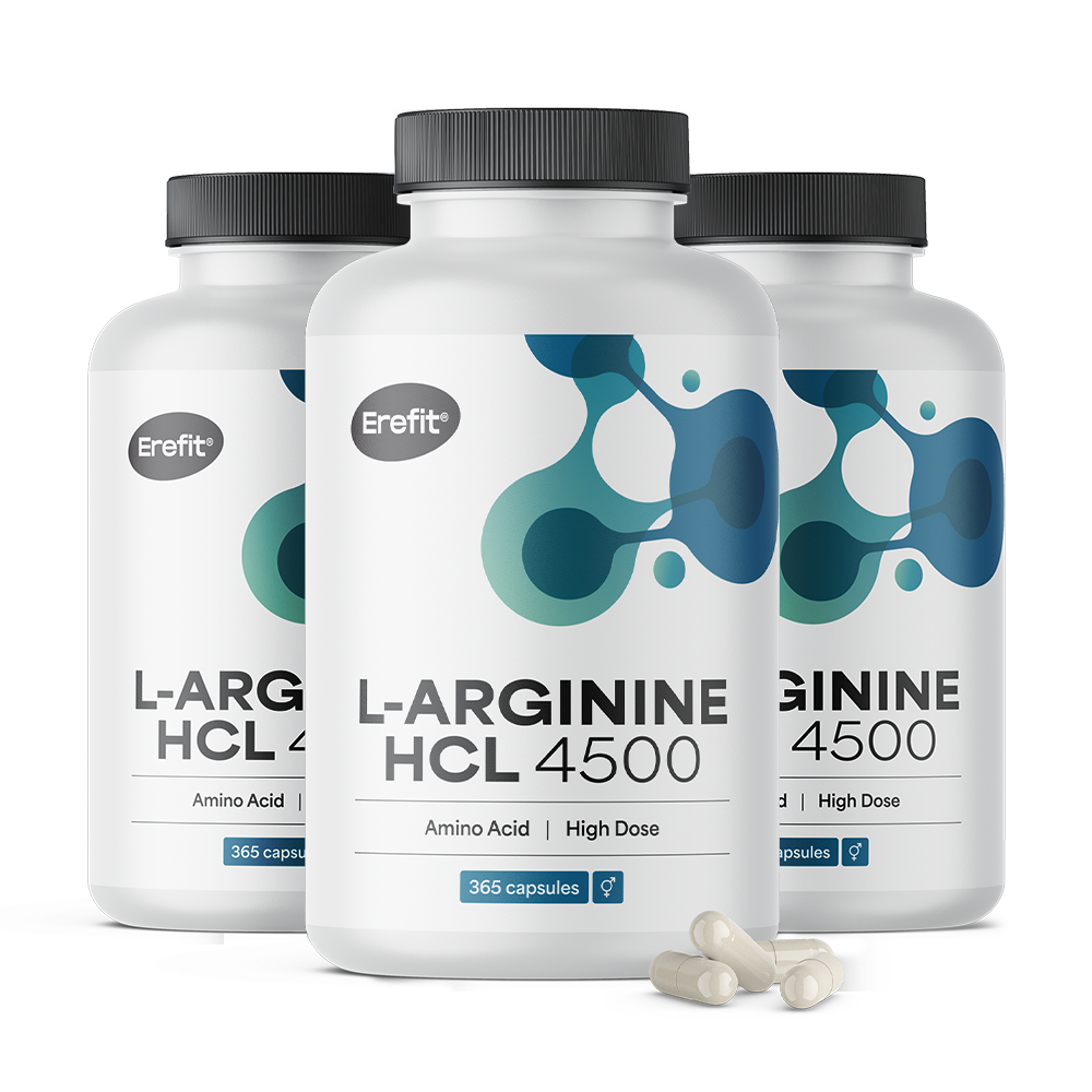 L-arginin HCL 4500 mg în capsule.