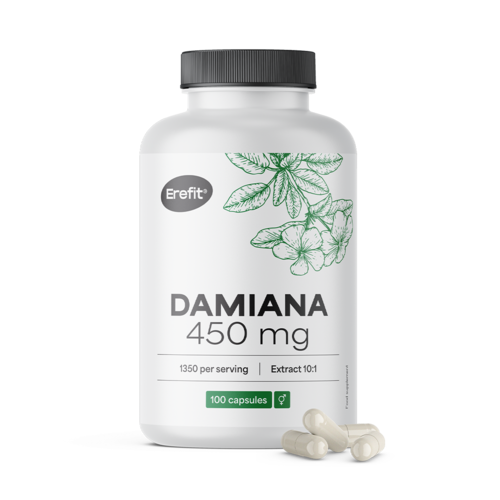 Damiana 450 mg - extract 10:1, 100 de capsule